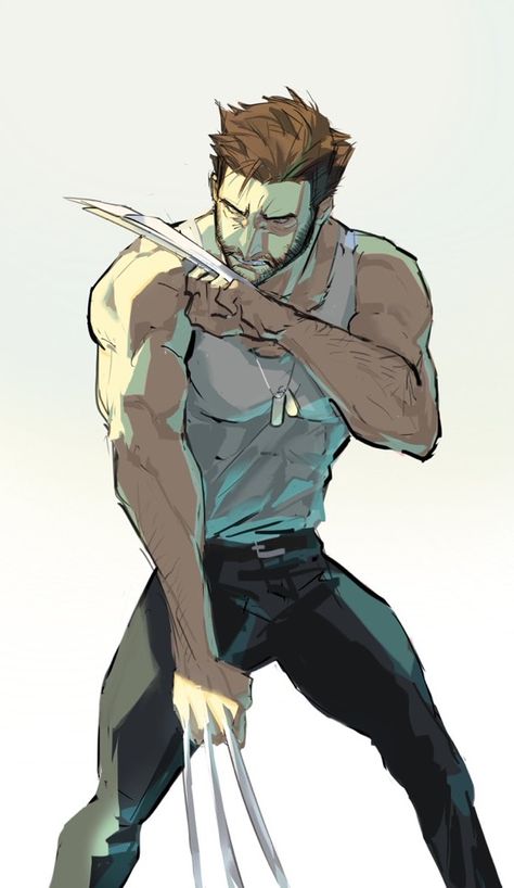 Wolverine Artwork Fan Art, Xmen Wolverine Art, Wolverine Fanart Cute, Deadpool Wolverine Fanart, Hugh Jackman Fanart, Logan Wolverine Fanart, Muscular Guy Drawing, Wolverine Logan Art, Deadpool And Wolverine Drawing