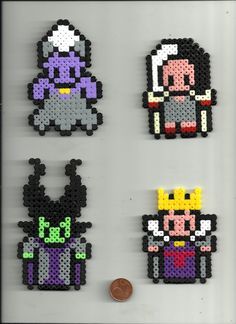 Disney Villains Disney Female Villains, Disney Perler Beads, Hamma Beads Ideas, Melty Bead Patterns, Pixel Beads, Female Villains, Fuse Bead Patterns, Art Perle, Hama Beads Design