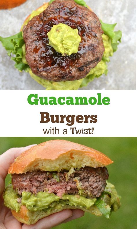 Easy Barbecue Recipes, Cheeseburger Recipes Homemade, Guacamole Burger, Homemade Burger Recipe, High Calorie Diet, Best Bbq Recipes, Easy Burger Recipe, Jalapeno Jelly, Hot Pepper Jelly