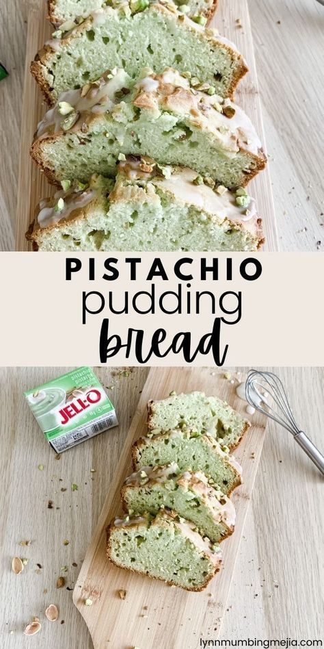 Pistachio Pudding Bread, Lauracore Aesthetic, Pistachio Bread Recipe, Pudding Bread, Pistachio Bread, Mini Loaves, Pistachio Recipes, Pistachio Pudding, Bread Recipes Sweet