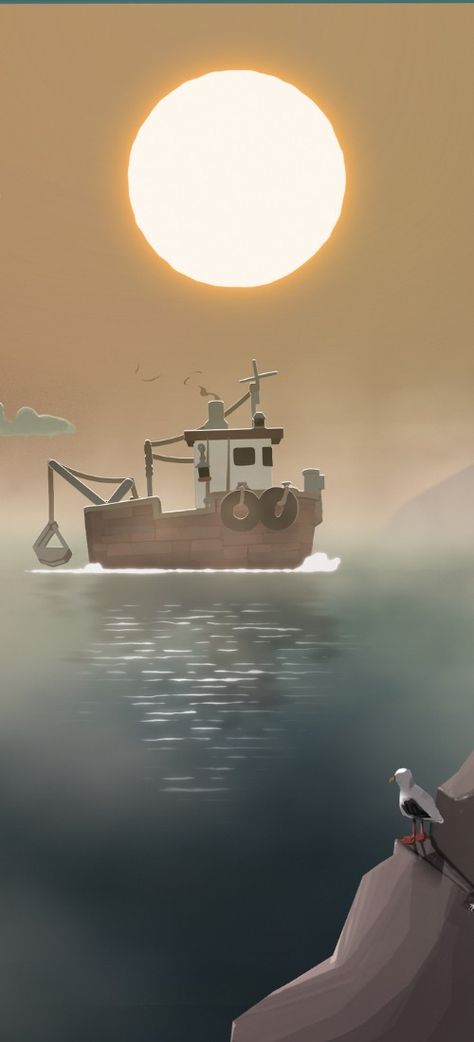 Dredge Aesthetic, Dredge Game Art, Dredge Game, Lighthouse Core, Ocean Terror, Game Journal, Lighthouse Island, Astronaut Art, Eldritch Horror