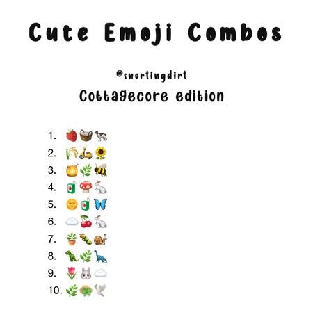 Emoji Combos Forest Emoji Combo, Cottagecore Instagram Captions, Cottagecore Emoji Combos, Sea Emoji Combos, Cottagecore Captions, Cottagecore Emoji, Texting Aesthetic, Cute Emoji Combos, Symbols Aesthetic