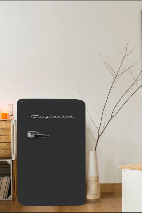 Frigidaire EFMIS175-BLACK Portable Mini Fridge-Retro Extra Large 9-Can Travel Compact Refrigerator, Black, 6 Liters #doors #doorroom #doorneeds Mini Fridge In Bedroom Aesthetic, Mini Fridge In Bedroom, Black Mini Fridge, Refrigerator Black, Vintage Fridge, Portable Mini Fridge, Drink Fridge, Retro 9, Bar Fridges