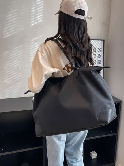 Oversized Pattern, Business Casual Minimalist, Oversized Bag, Bags For Teens, Overnight Bag, Shoulder Tote Bag, Bag Bag, Black Tote Bag, Womens Tote