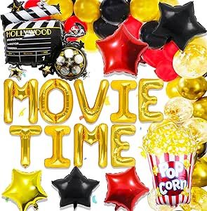 Movie Night Party Decorations, Movie Night Sign, Balloon Wall Decorations, Balloons Wall, Movie Night Party, Movie Time, Family Movie, Kids Gift Guide, Balloon Wall