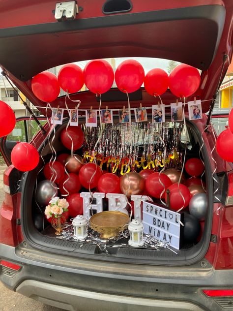 #cardecor #surprise Car Decor Ideas For Birthday, Car Anniversary Ideas, Surprise Car Decorations, Car Birthday Surprise For Boyfriend, Surprise Girlfriend Birthday, Car Bday Surprise, Trunk Birthday Surprise Ideas, Car Trunk Valentines Surprise, Birthday Surprise For Father