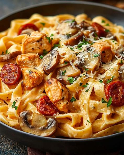 Creamy Cajun Pasta Creamy Pastalaya Recipe Cajun, Cajun Dinner Recipes, Louisiana Pasta, Cajun Pasta With Sausage, One Pot Cajun Pasta, Cajun Beef, Pastalaya Recipe, Cheesy Noodles, Cajun Sausage Pasta