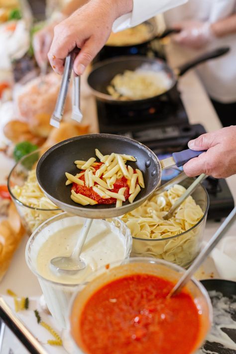 Wedding Pasta Station, Build Your Own Pasta Bar Wedding, Pasta Buffet Wedding, Pasta Bar At Wedding, Build Your Own Pasta Bar, Wedding Reception Pasta Bar, Live Pasta Station Wedding, Pasta Station, Pasta Table