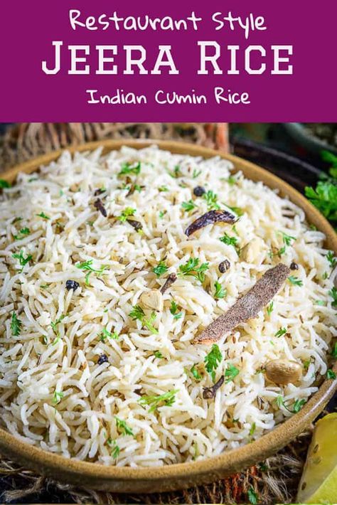 Rice Recipes Indian, Jeera Rice Recipe, Indian Rice Recipes, Indian Curries, Jeera Rice, Indian Rice, Ras El Hanout, Rice Dish, India Food