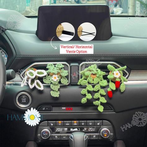 🌼 Welcome to Hammonie! Where the smallest spaces always deserve a touch of natural handmade elegance. 🌼 🌸 The cute and succulent handcrafted crochet vent clips, heal the soul and draw the "green space", "joy" as well as just "relaxation"  for your family and loved ones whenever the road may lead. 🌱 Let's go to Hammonie's unique services as follows: ⏳ SHIPPING TIMELINE INSURANCE: We take great pride in our shipping process and time manner. Within 15 days since the date of being shipped, if th Crochet Strawberry Plant, Monstera Pot, Personalized Crochet, Strawberry Plant, Hanging Crochet, Car Deco, Crochet Car, Crochet Strawberry, Car Vent Clip