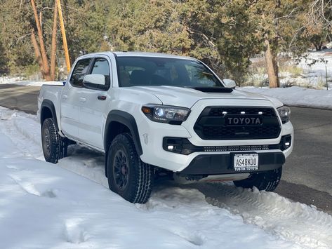 Tacoma Trd Pro Up in Big Bear. 2024 Tacoma, White Tacoma, 2024 Tacoma Trd Pro, White Tacoma Lifted, 2023 Tacoma Trd Off Road, Toyota Tacoma White, Jacked Up Toyota Tacoma, Toyota Tacoma Mods, Toyota Accessories