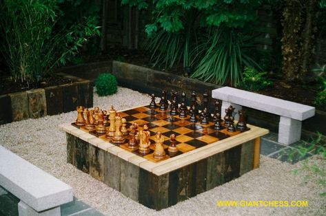 outdoor checkers | GIANT CHESS SETS are great outdoor chess sets for Garden, Hotels, Pubs ... Chess Seating Area, Backyard Gaming Area, Yard Game Area, Lawn Chess, Outdoor Chess Table, Outdoor Chess Board, Giant Chess Board, Outdoor Checkers, Outdoor Chess