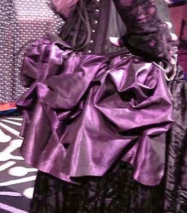 Senior Cosplay: Making a Steampunk Bustle from a Thrift Store Skirt Purple Satin Skirt, Back Of A Woman, Steampunk Bustle Skirt, Cosplay Making, Victorian Cosplay, Steampunk Items, Goodwill Store, Steampunk Pirate, Steampunk Skirt