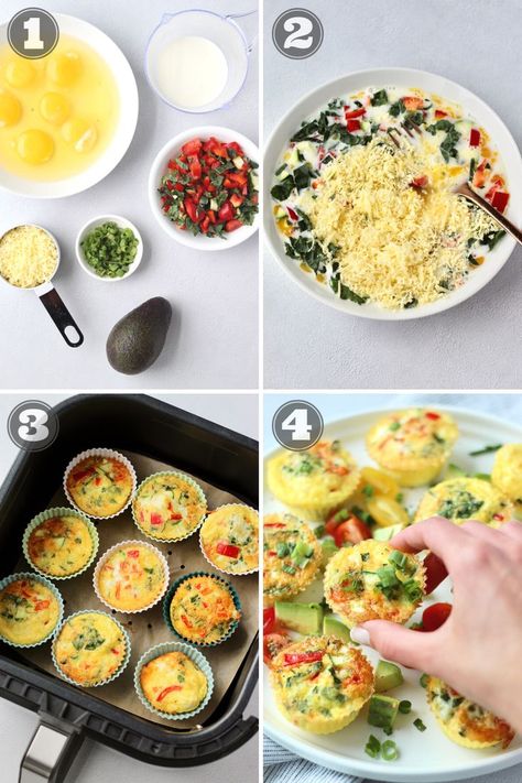 How to make air fryer egg bites Air Fryer Egg Bites, Weekend Brunch Recipes, Health Benefits Of Eggs, Brunch Board, Egg Benefits, Egg Bites Recipe, Air Fryer Food, Protein Meal Prep, Air Fryer Ideas