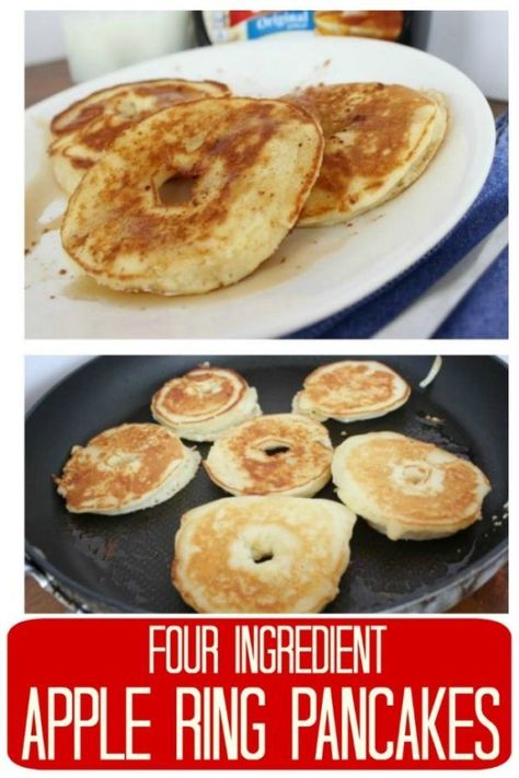 Apple Spice Muffins, Appetizer Sandwiches, Apple Rings, 4 Ingredient Recipes, Cinnamon Pancakes, Chocolate Banana Muffins, Apple Pancakes, After School Snack, Brunch Food