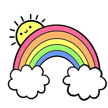 Sunshine and Rainbows by hellobubblegum Drawing Rainbow, Rainbow Drawing, Cartoon Rainbow, Rainbow Cartoon, Happy Illustration, Cute Rainbow, Rainbow Stickers, Rainbow Art, Art Drawings For Kids