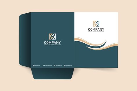 Corporate Folder Design, Minimal Presentation, Folder Templates, Presentation Folder, Folder Design, Corporate Identity, Premium Vector, Graphic Resources, Design Ideas