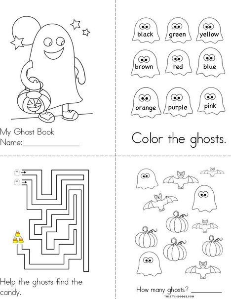 Ghost Book from TwistyNoodle.com Ghost Worksheets, Halloween Worksheet, Holiday Worksheets, October Activities, Writing Games, Halloween Worksheets, Ghost Books, Halloween Crafts For Toddlers, Fall Art Projects