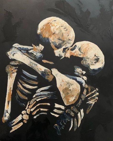 Skeletons In Love, Cool Ear Tattoos, Black Background Painting, Skeleton Artwork, Ear Tattoo Ideas, Art Alevel, Popular Paintings, Ear Tattoos, Skeleton Art