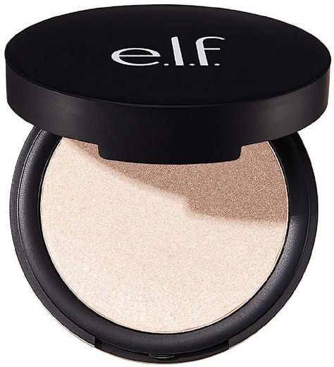 E.L.F. e.l.f. Shimmer Highlighting Powder, Pearl Glow:  This lightweight, versatile pressed shimmer highlighting powder helps amplify your natural radiance with a refined glow. Elf Highlighter, Drugstore Highlighter, Shimmer Highlighter, Oval Makeup Brush, Highlighter Powder, E.l.f. Cosmetics, Elf Cosmetics, Cruelty Free Cosmetics, Hair Solutions