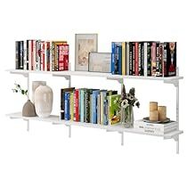 Living Room Wall Shelves, Room Wall Shelves, Wall Book Shelf, White Floating Shelf, Book Shelf Decor, Floating Books, Shelf For Living Room, Wall Storage Shelves, Floating Bookshelf