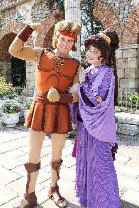 Hercules and Meg Megara Costume, Meg Costume, Meg Cosplay, Disney Faces, Hercules Movie, Megara Disney, Real Life Disney Characters, Ariel Cosplay, Disney World Characters