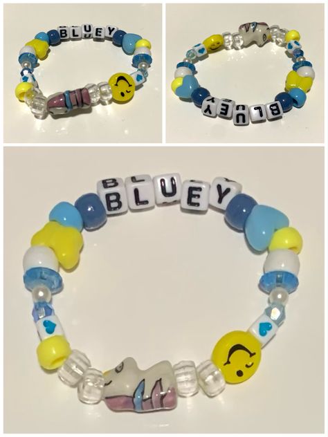 Bluey Inspired Bracelets, Bluey Diy, Fnaf Kandi, Alt Clothing, Bracelet Inspo, Bracelets Ideas, Beads Ideas, Kandi Bracelets, Bracelet Ideas