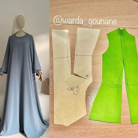 Abaya Pattern Sewing, Diy Abaya, Pola Abaya, Abaya Pattern, Stylish Outfits Casual, Dress Abaya, Bride Dress Simple, Fashion Design Books, Long Skirt Fashion