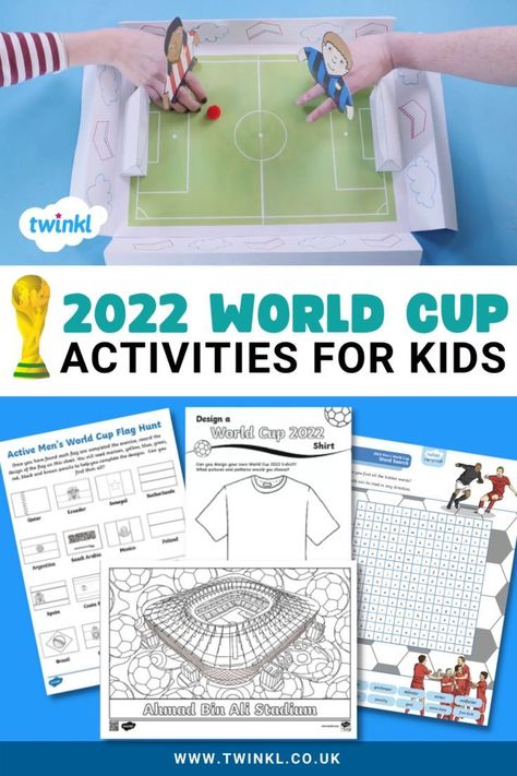 World Cup Activities for Kids World Cup Games For Kids, Football Activities For Kids, Cup Activities For Kids, Deco Classroom, Sports Lesson Plans, Fifa World Cup Game, Maths Art, Geography Classroom, Football Activity