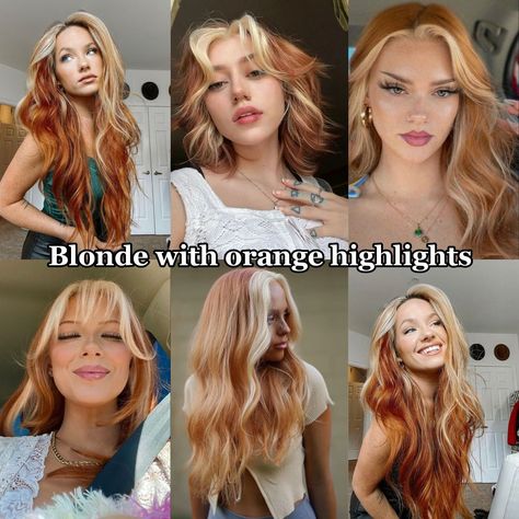 Ginger Blonde Hair, Sunkissed Hair Brunette, Orange Highlights, Red Hair Inspo, Brown Hair Looks, Ginger Hair Color, Hair Inspiration Short, Pretty Hair Color, 90s Hairstyles