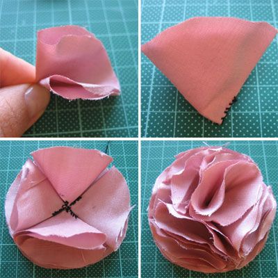 Flowers Diy Fabric, Make Fabric Flowers, Diy Fabric Flowers, Easy Fabric Flowers, Folding Techniques, Flower Step By Step, Making Fabric Flowers, Material Flowers, Fabric Flower Brooch