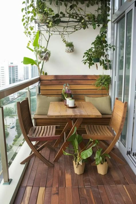 Balcony Space Ideas, Tiny Balcony Seating, Small Balcony Inspiration, Narrow Balcony Decor, Balcony Decor Ideas For Apartments, Cozy Balcony Ideas Apartments, Balcony Seating Ideas, Tiny Balcony Ideas, Small City Apartment