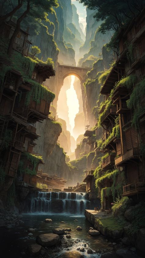 Jungle , village , beautiful , ai art , digital artwork , house design , room design , interior design , artwork Jungle Village Art, Fantasy Jungle Village, Jungle City Fantasy Art, Jungle Reference, Dnd Jungle, Jungle Village, Dragon Village, Fantasy Jungle, Jungle City