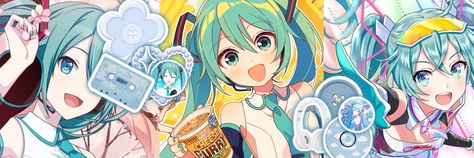 Vocaloid Banner, Hatsune Miku Banner, Miku Header, Miku Banner, Stream Setup, Twitch Banner, Banner Decor, Y2k Background, Splatoon Comics