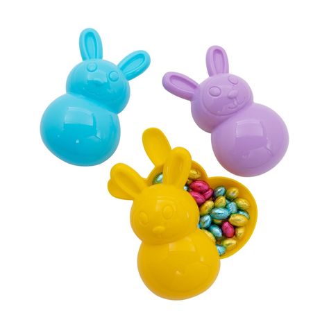 Look what the Easter bunny came across...huge, colorful Easter eggs that are shaped like bunnies! Fill these large eggs with gobs of candies, cash or small toys, hide them around the house or yard and watch as your little bunnies' faces light up with joy at their finds! Also great for Easter egg hunt prizes or Easter basket fillers. Plastic. 8" Easter Egg Hunt Prizes, Easter Egg Party, Easter Party Favor, Bunny Party, Plastic Easter Eggs, Easter Toys, Easter Basket Fillers, The Easter Bunny, Small Toys