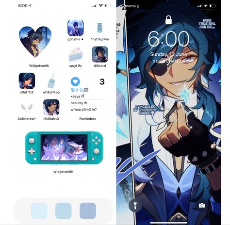 Kaeya Iphone Theme, Kaeya Phone Theme, Kaeya Wallpaper Aesthetic Phone, Kaeya Homescreen, Kaeya Widget, Genshin Impact Homescreen, Iphone Layout Homescreen, Homescreen Layout Iphone, Layout Homescreen