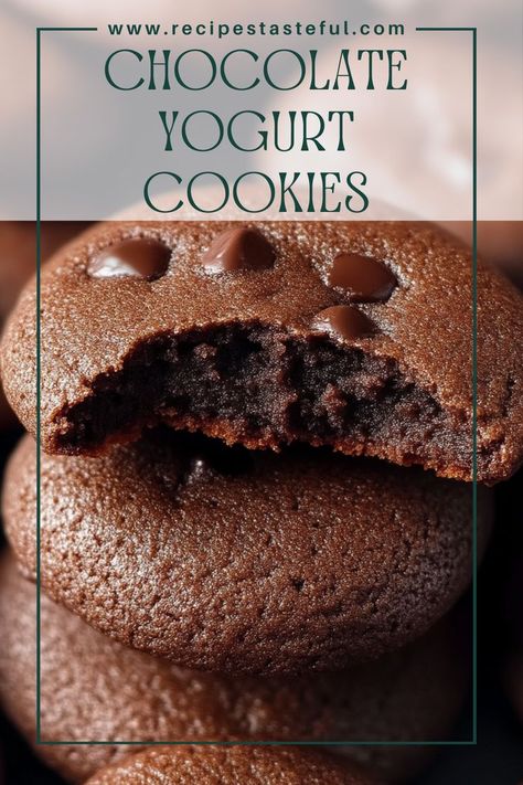 These delicious chocolate yogurt cookies are guilt-free, made with Greek yogurt and unsweetened cocoa powder. Perfect for satisfying your sweet cravings without the added sugar or calories! Low Calorie Desserts With Greek Yogurt, Greek Yogurt Cookie Recipes, Healthy Low Calorie Cookies, Plain Greek Yogurt Recipes Dessert, Low Calorie Cake Recipes, Greek Yogurt Cookies, Yogurt Cookies, Flourless Recipes, Greek Yogurt Dessert