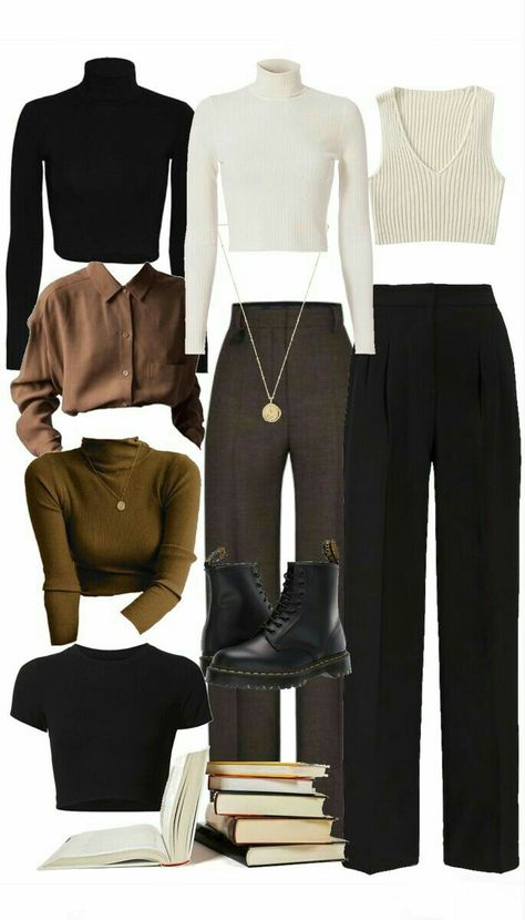 Winter Dark Aesthetic Outfits, Winter Outfit Dark Academia, Dark Academia University Outfit, Dark Academia Autumn Outfit, Deep Winter Outfits Inspiration, Dark Academia Work Outfit, Casual Dark Academia Outfits, Dark Academia Winter Outfit, Dark Academia Capsule Wardrobe