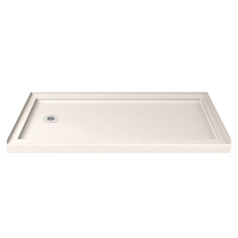 DreamLine SlimLine 36 in. D x 60 in. W Single Threshold Shower Base in Biscuit with Left Hand Drain-DLT-1136601-22 - The Home Depot Bypass Sliding Shower Doors, Dreamline Shower, Acrylic Shower Base, Bypass Shower Door, Frameless Hinged Shower Door, Wall Alcove, Shower Conversion, Biscuit Color, Frameless Sliding Shower Doors