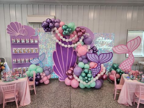 Mermaid Lagoon First Birthday | CatchMyParty.com Mermaid Birthday Party Ideas, Little Mermaid Birthday Party, Ariel Birthday Party, Ariel Birthday, Birthday Mermaid, Mermaid Photos, Mermaid Lagoon, Little Mermaid Birthday, Under The Sea Party