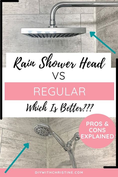 Ceiling Mount Rain Shower System, Dual Rain Shower Master Bath, Master Shower Head Ideas, Overhead Shower Head Master Bath, Diy Shower Head Ideas, Diy Rain Shower Head, Showers With Rain Shower Heads, Showerheads Ideas, Types Of Shower Heads