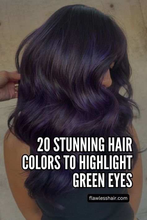 Purple Balayage Best Hair Color For Green Eyes, Hair Colors For Green Eyes, Colors For Green Eyes, Hair Colour For Green Eyes, Purple Balayage, Dyed Hair Purple, Violet Hair, Gray Eyes, Soft Waves