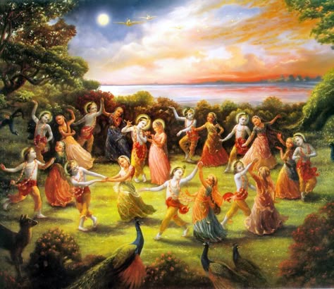 The Rāsa Dance: Introduction – Devoto Hare Krishna Vrindavan Wallpaper, Krishna Birth, Krishna Hindu, Krishna Book, Lord Ganesha Paintings, Radha Krishna Wallpaper, Lord Krishna Wallpapers, Krishna Janmashtami, Krishna Radha Painting