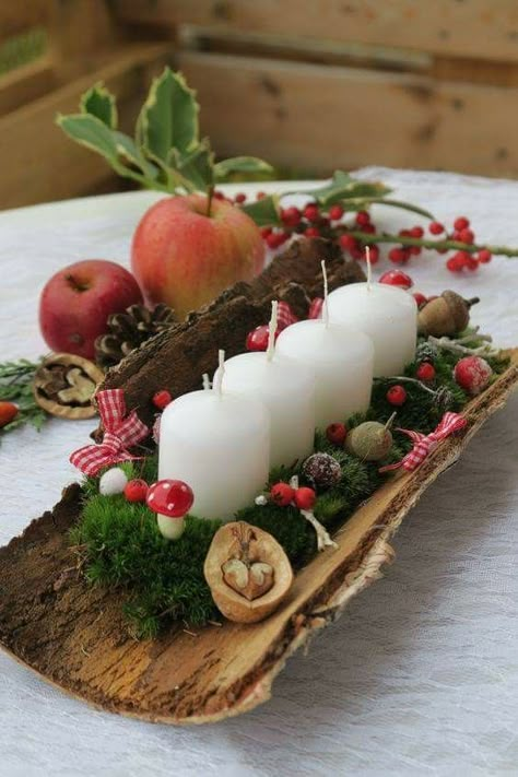 Christmas Candle Decorations Ideas, Jul Diy, Săpunuri Handmade, Christmas Candle Decorations, Christmas Centerpieces Diy, Easy Christmas Decorations, Christmas Centerpiece, Fabulous Christmas, Christmas Advent