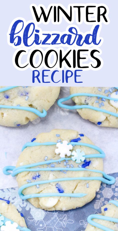 Blizzard Cookies, Blue Christmas Cookies, Snowflake Sprinkles, Molded Cookie Recipe, Winter Blizzard, Snow Cookies, Theme Snack, Winter Snack, Prek Ideas