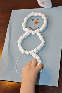 My class makes these every year!! I love watching them because its so tempting for them to eat the marshmallow when they are supposed to lick it to make it stick ;) Toddler Breakfast, Preschool Christmas Crafts, Christmas Crafts For Kids To Make, 25 Days Of Christmas, Winter Preschool, Daycare Crafts, Preschool Christmas, Easy Christmas Crafts, Crafts For Kids To Make