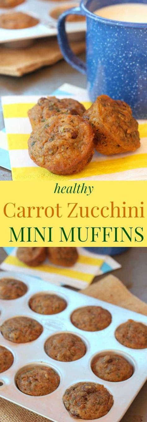 Zucchini Mini Muffins, Healthy Muffins For Kids, Carrot Zucchini Muffins, Carrots Healthy, Fingerfood Baby, Carrot Zucchini, Weight Watcher Desserts, Toddler Recipes, Zucchini Muffins