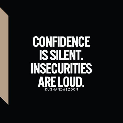 Confidence is silent. Insecurities are loud. Tag someone who needs to see this! . A confident person doesn't need to speak loudly about themselves, it shows in their actions and personality. A loud person who points out the faults of others usually means they have insecurities themselves. . . . . . . #confidence #silent #insecurities #inspirationalquotes #quotes #stayconfident #keepgoing #keepmoving #humble #behumble #stayhumble #loud #staytrue #silence #keepworking #motivation #wednesdaywisdom Others Insecurities Quotes, Insecure Women Quotes, Insecurities Are Loud, Confidence Is Silent, Loud Person, Adult Bullies, Better Quotes, Quotes About Haters, Action Quotes