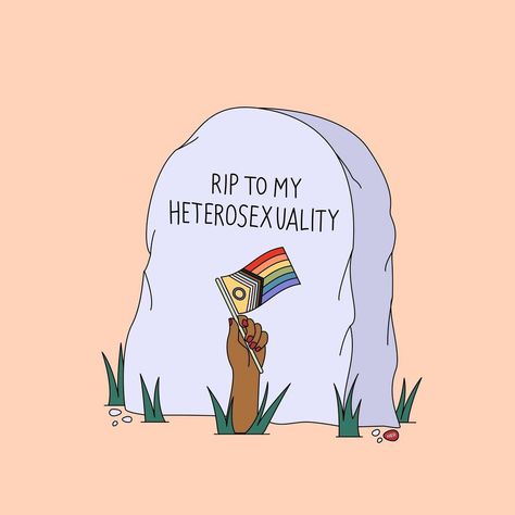 rip to my heterosexuality on a gravestone with a hand popping out of the ground holding the pride + flag Memes, Photo And Video, Instagram Photo, Instagram