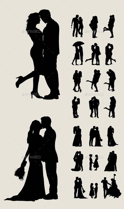 Wedding Poses Drawing, Wedding Couple Vector, Marriage Art, Pose Pengantin, Couple Vector, Silhouette Photography, Poses Drawing, Wedding Painting, Couple Silhouette